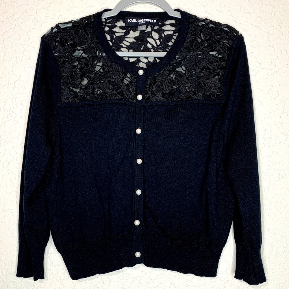 Vintage Karl Lagerfeld Paris Black Cardigan